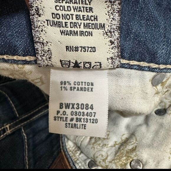 BKE Buckle Denim Capri Cropped Jeans Starlite Thick Stitch Women Sz 28 - Picture 11 of 11